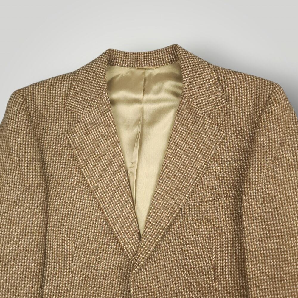 Vtg 80s Ivy Style Tweed Wool Barleycorn Sport Coat Mens 40R Elbow Patch Pocket - Picture 9 of 12